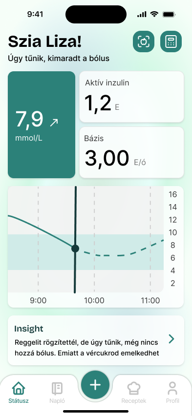 GlucoBuddy home dashboard